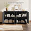 Armoire décorative avec poignées dorées et tablettes réglables anti-basculement pour le salon (ensemble de 2)-127887974