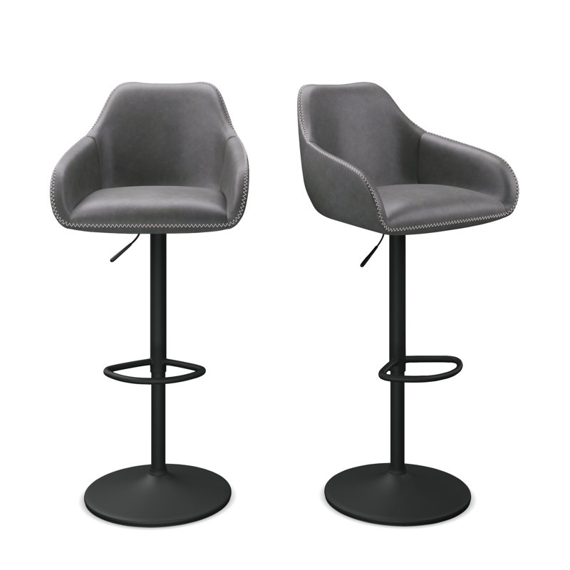 Adjustable Height Counter Stool, Grey