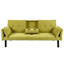 Canapé-lit futon en lin 70 po, canapé-lit pliant convertible moderne avec 2 porte-gobelets et rangement latéral-440092546