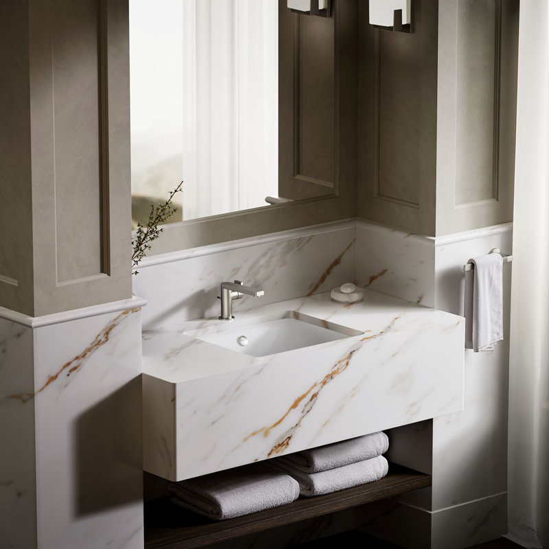 Iron Plains Dual-Mount Bathroom Sink, White