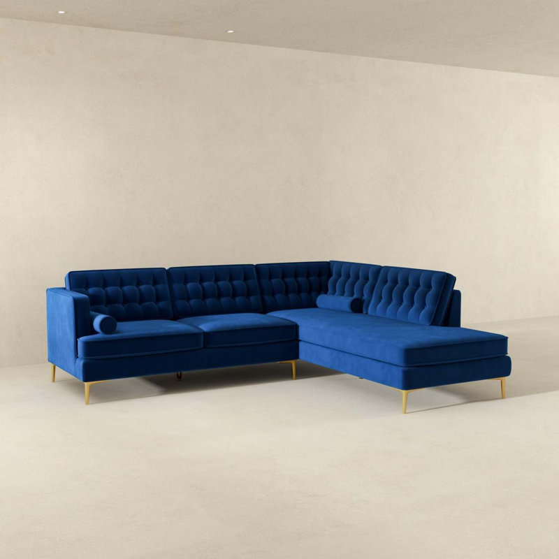 Canapé Moderne, Cuir bleu