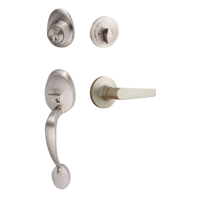 Alta Handleset, Satin Nickel, Reversible, Cedar Lever