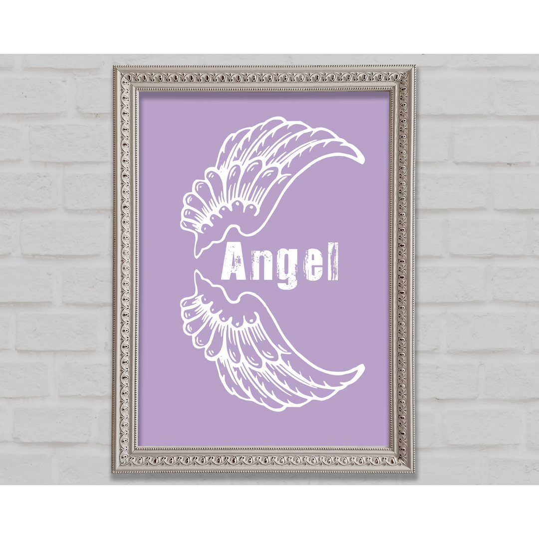 Angel Wings 3 Flieder Gerahmter Druck