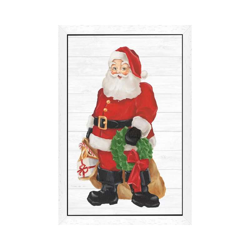 Nostalgic Santa I by Ethan Harper - Painting on Canvas, 66.04 cm H x 45.72 cm W, White Floater Framed