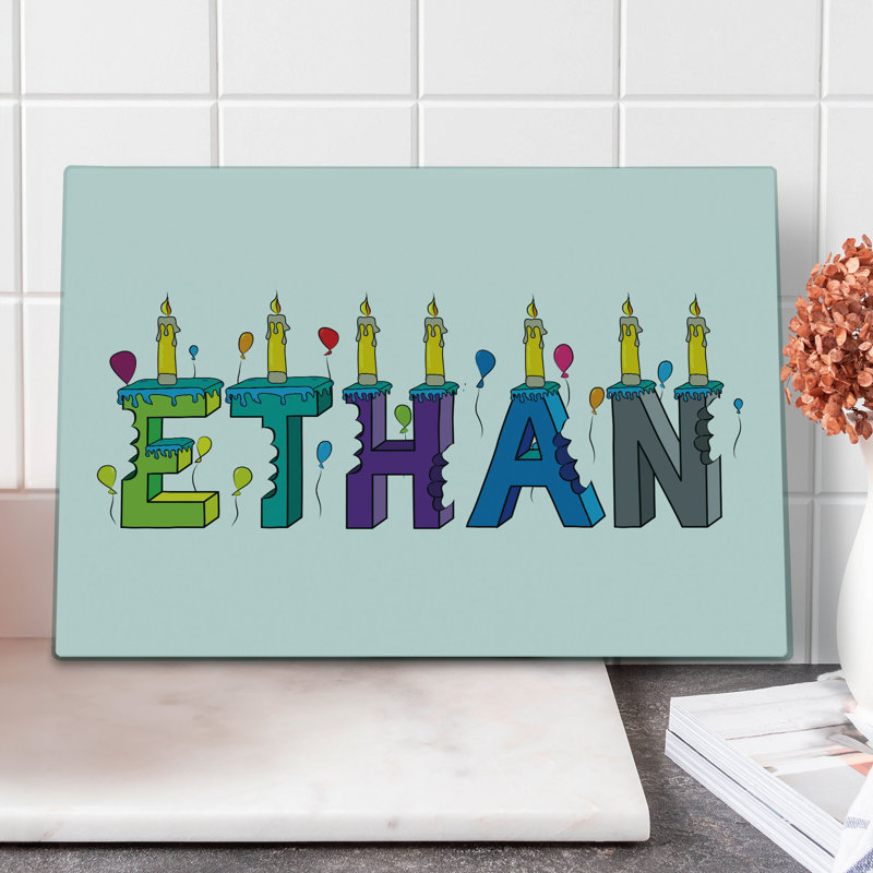 Ambesonne Ethan Cutting Board Large Size Candles Balloon Multicolor