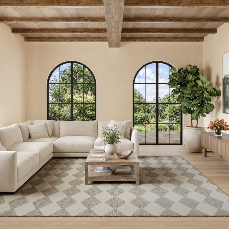  Positano 12' x Square Light Grey Modern Rug, Light Gray, Square 12'