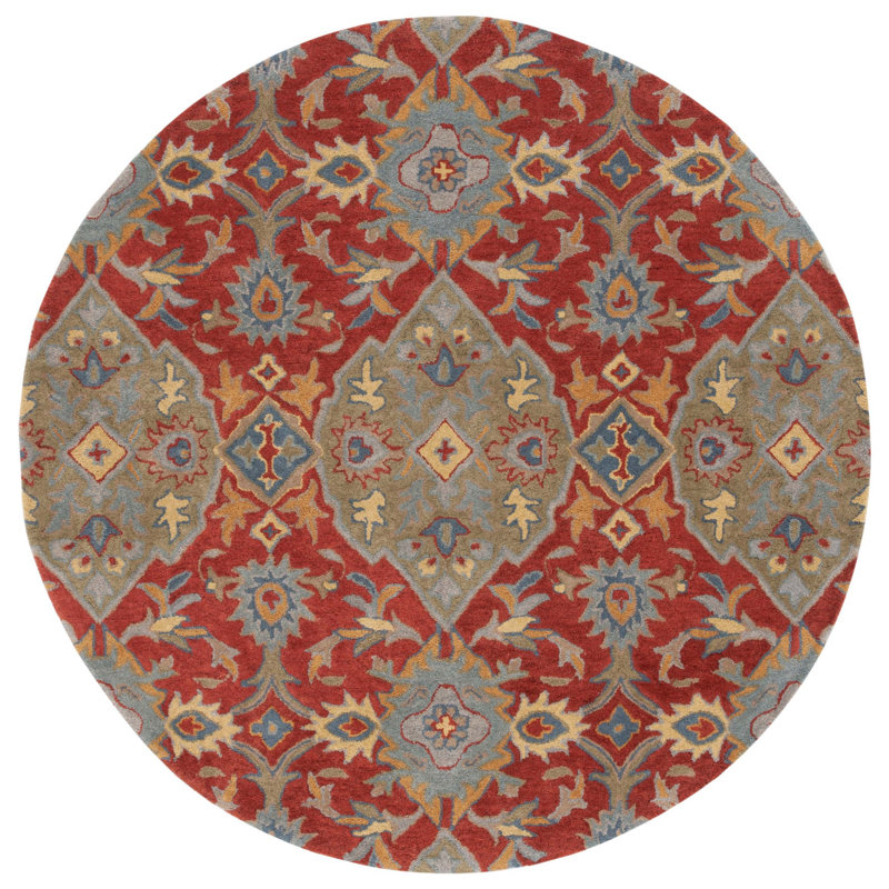 Lyliana Hand Tufted Wool Floral Rug, Round 6'