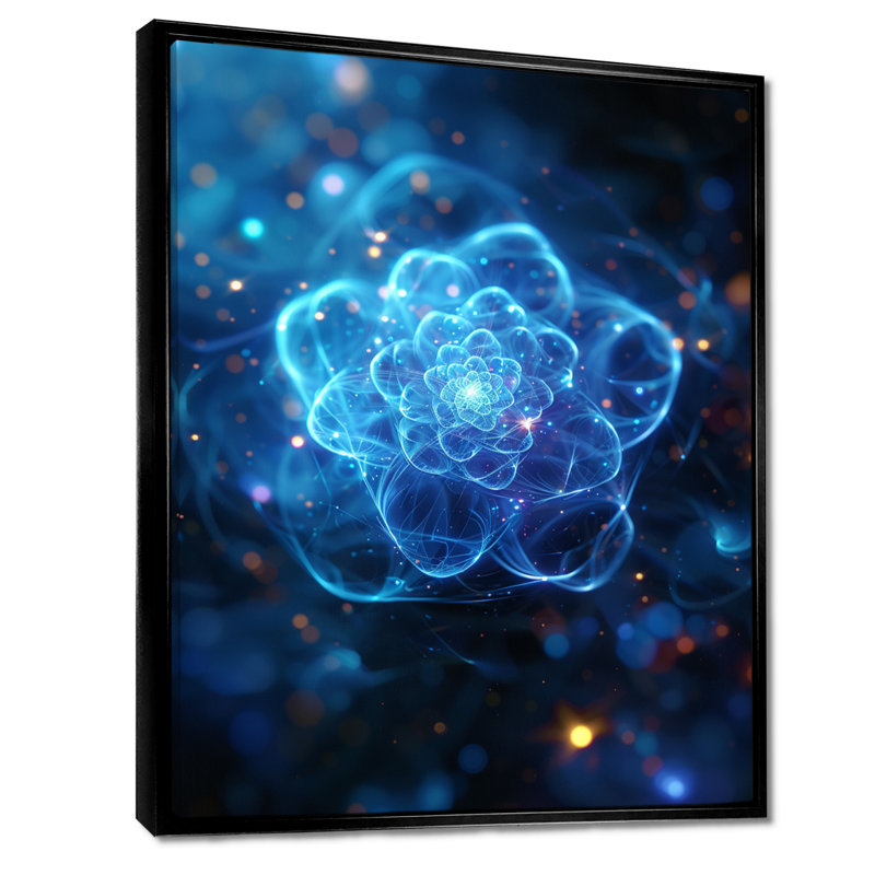 «Morning Magic Cosmic Flower - Botanicals», art mural, H 20 po x l 12 po x P 1 po, Toile avec cadre flottant noir