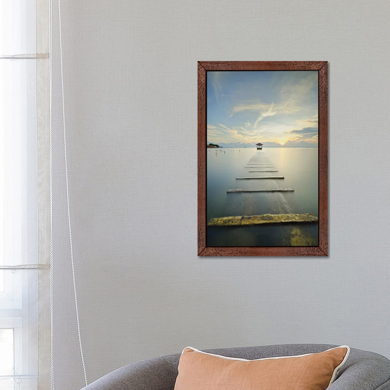 Ocean Train by Michael De Guzman - Print on Canvas, 152.5 cm H x 101.5 cm W, Brown Floater Framed