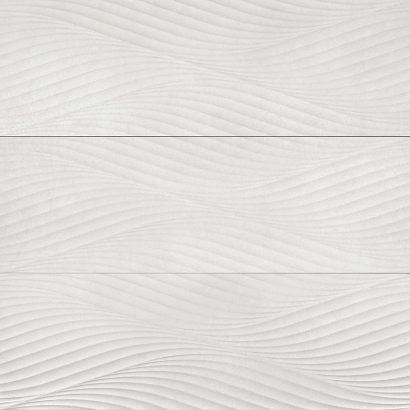 Carreau de céramique décoratif à vagues mates Donna 13 po x 40 po, couleur argent