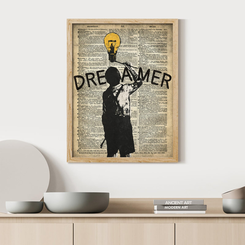 «Th pensant le peintre Banksy» sur papier, Naturel, H 16 po x l 12 po