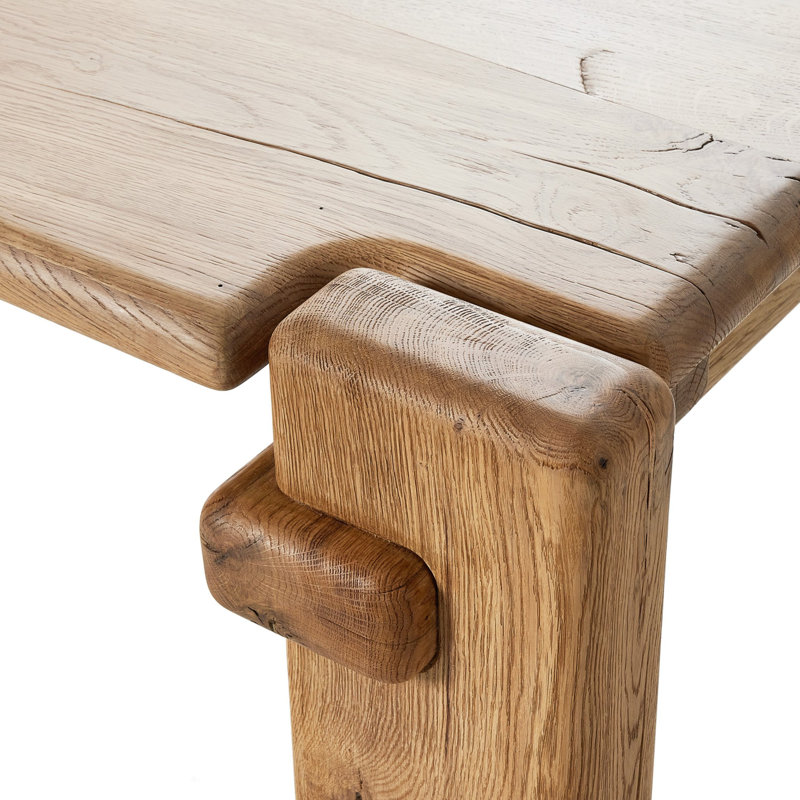 Marcia Solid Oak Dining Table, Natural Reclaimed French Oak