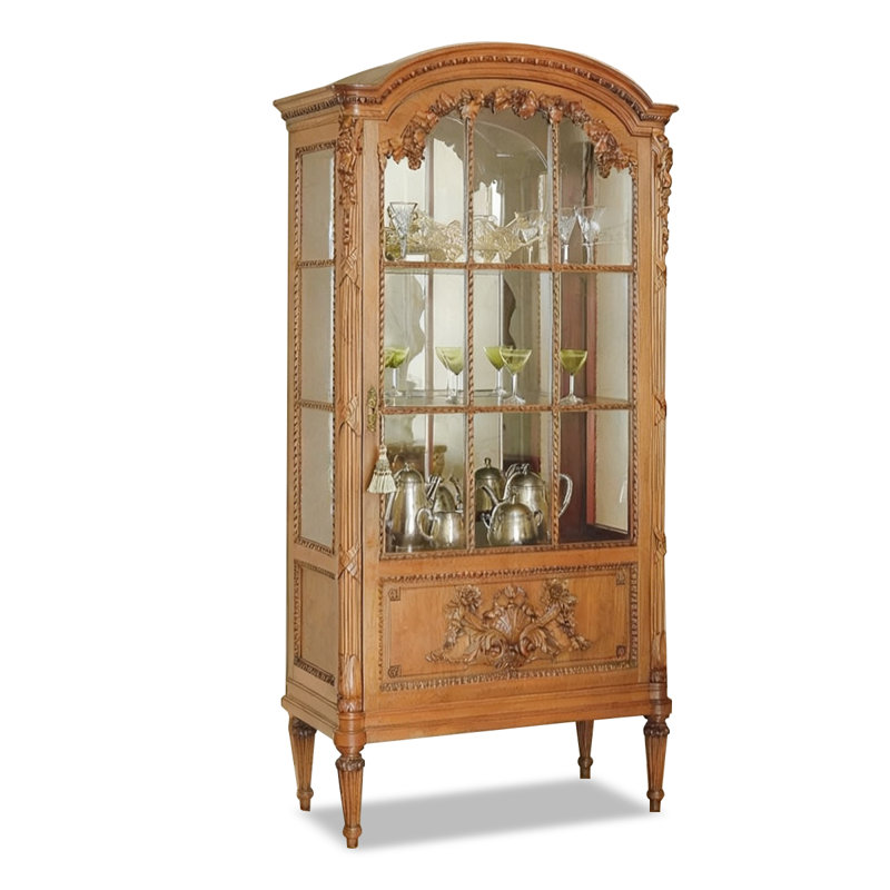 Vitrines en bois massif brun et verre