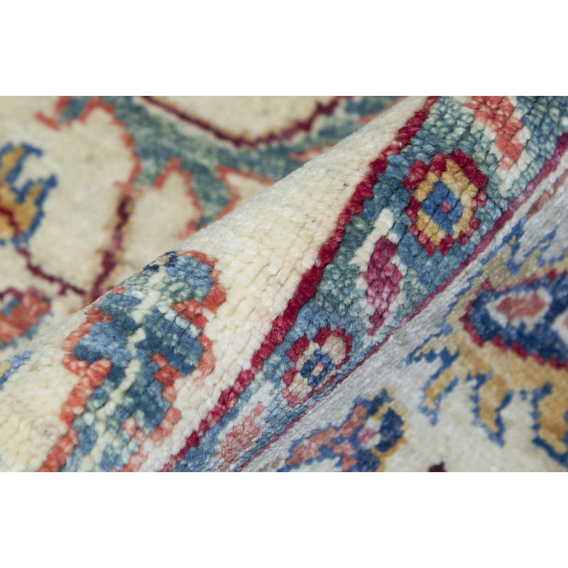 One-of-a-Kind Hand-Knotted High-Quality Ivory/Red/Yellow/Blue Runner