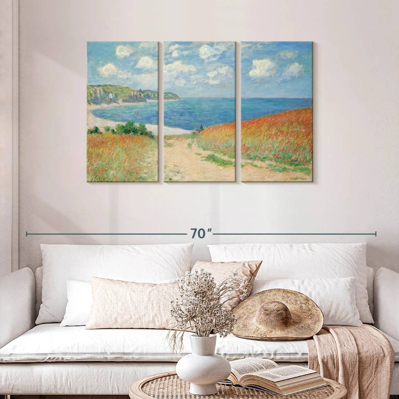 Sebbie Path In Wheat Fields At Pourville, 28" H x 45" W