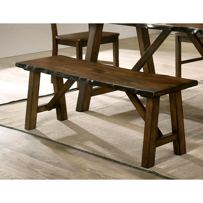 Banc en bois massif rustique avec finition en noyer rustique 1pc