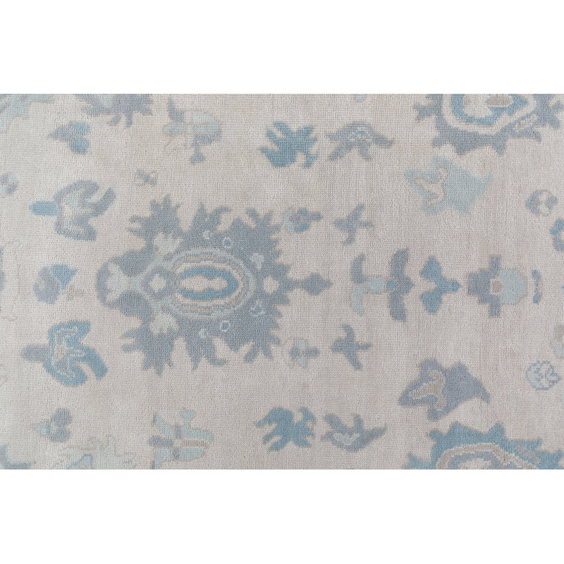 Lottie Hand Knotted Wool Abstract Area Rug, Square 12'