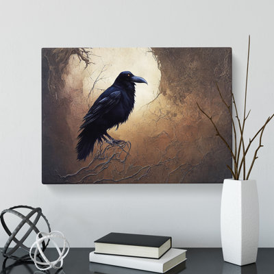 Mysterious Raven Bird - Wrapped Canvas Print