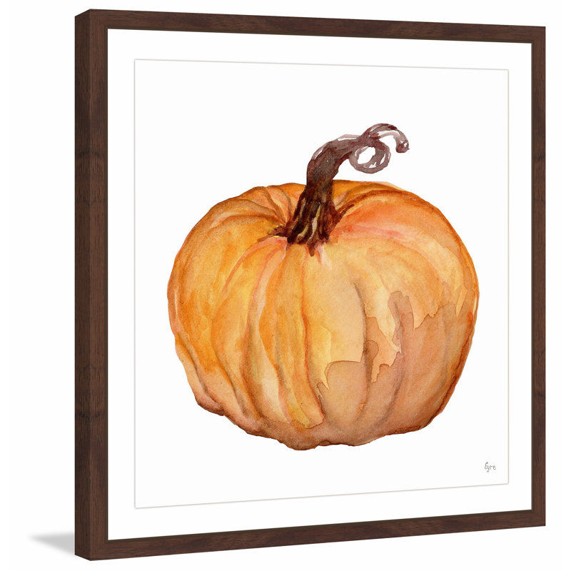 « citrouille king », reproduction d’art encadrée, 12 po x 12 po