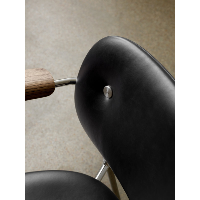 Co Upholstered Arm Chair, Dark Stained Oak, Bouclé 02 Acrylic, Chrome