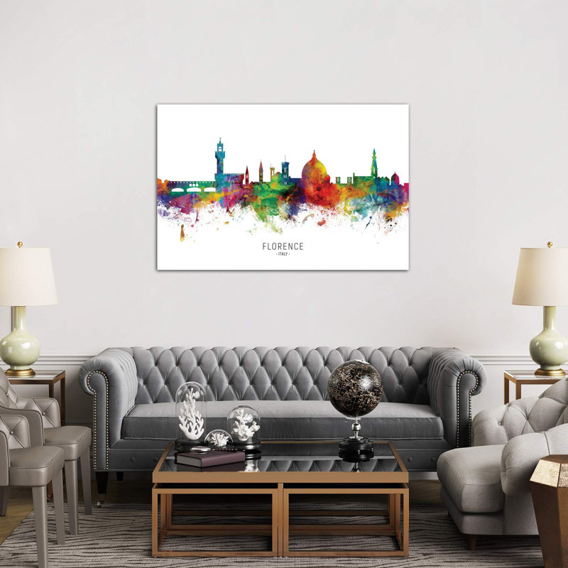 Florence Italy Skyline - No Frame Painting on Canvas, 66.04 cm H x 45.72 cm W x 3.175 cm D