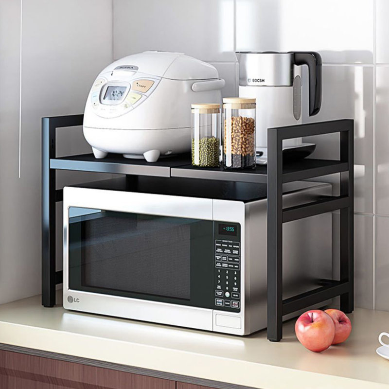 40cm Metal Standard Baker's Rack with Microwave Compatibility, Black