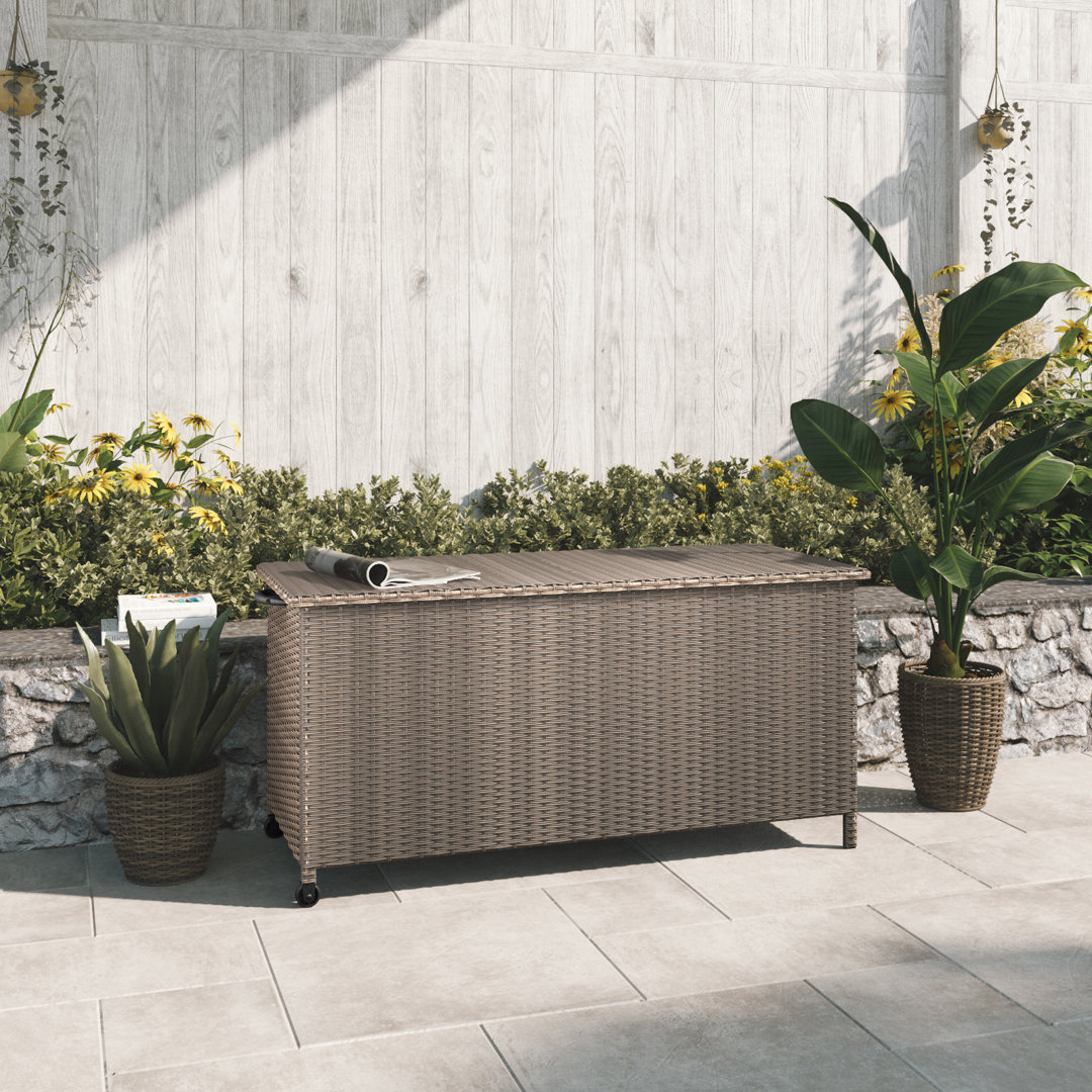 Baxa Outdoor 108 Gallon Large Wicker Storage Box With Lid Grand Patio