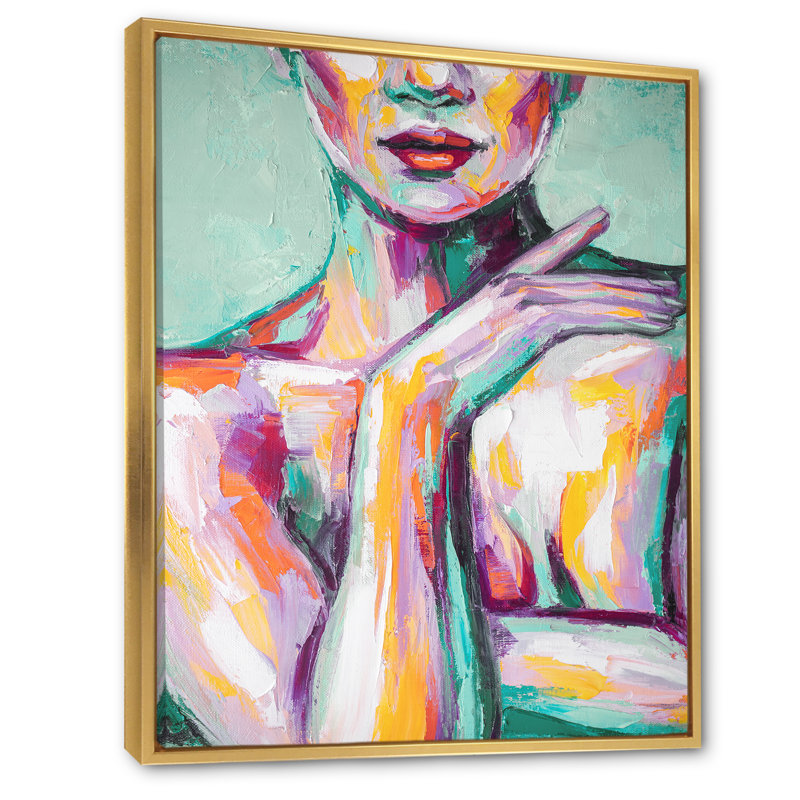 Pastel istic Seduction Woman III - Peinture, H 40 po x l 30 po x P 1,5 po, Cadre flottant doré