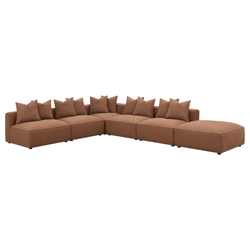 Upholstered Ottoman, Terracotta
