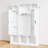 Hall Tree With Storage Bench, Entryway Coat Rack With Cabinets And Hooks, Arched Display Shelf Design, Contemporary Minimalist, Entryway-1517175121