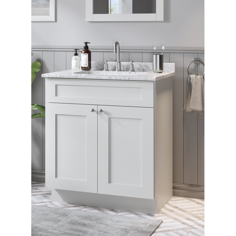 Chrisna 25'' Single Bathroom Vanity with Quartz Top, White