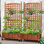 Boîte à fleurs en bois 62 "avec treillis et roues (paquet de 2)
