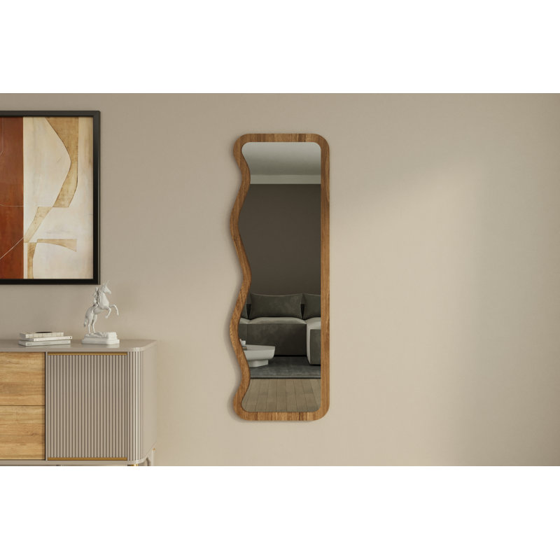 Bisou Wavy Wall Mirror, Brown