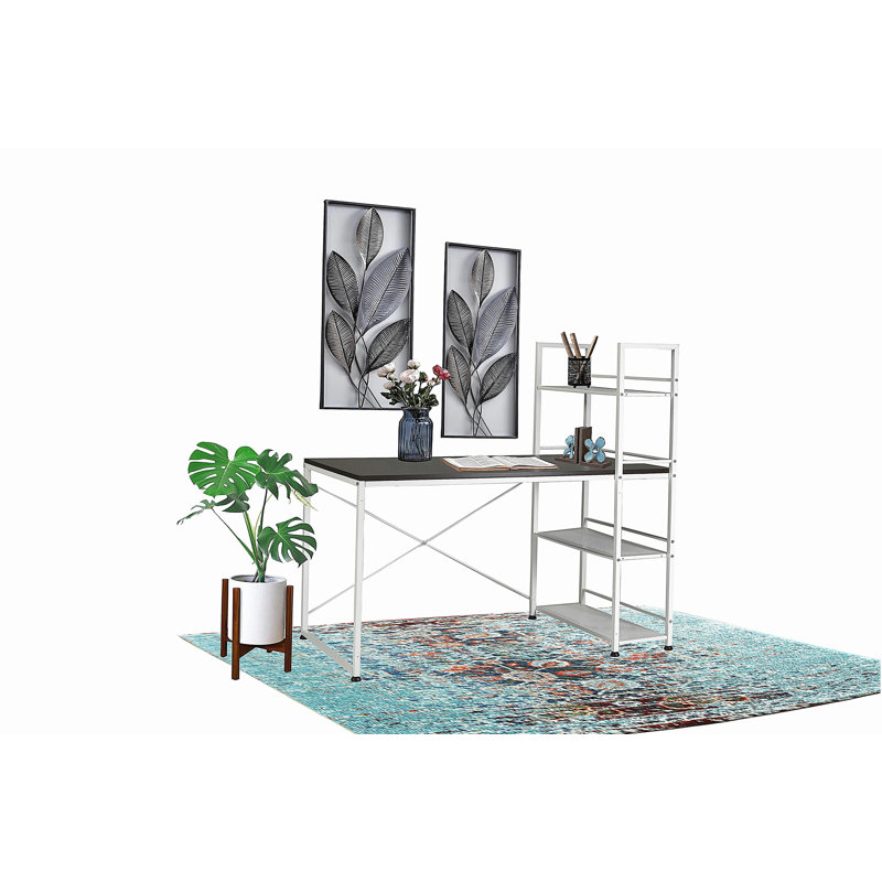 Bureau réversible en bois Smart Workstation blanc / brun