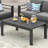43" All-Weather Aluminum Patio Coffee Table, Modern Rectangle Outdoor Table-1312737341