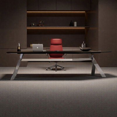 Modern spacious desktop office desk