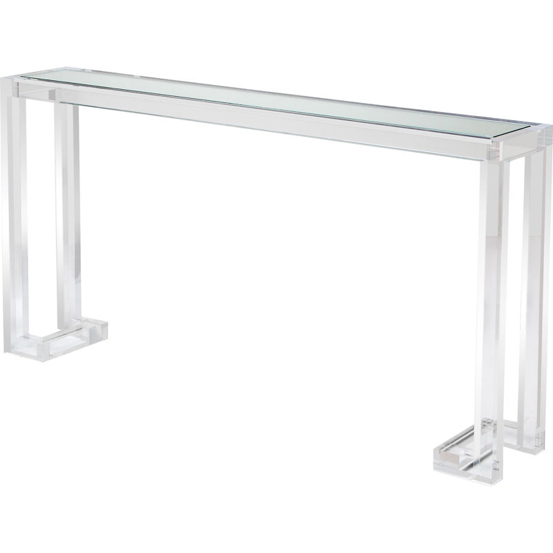 Ava Glass Console Table, 30"H X 60"W X 10"D, Clear