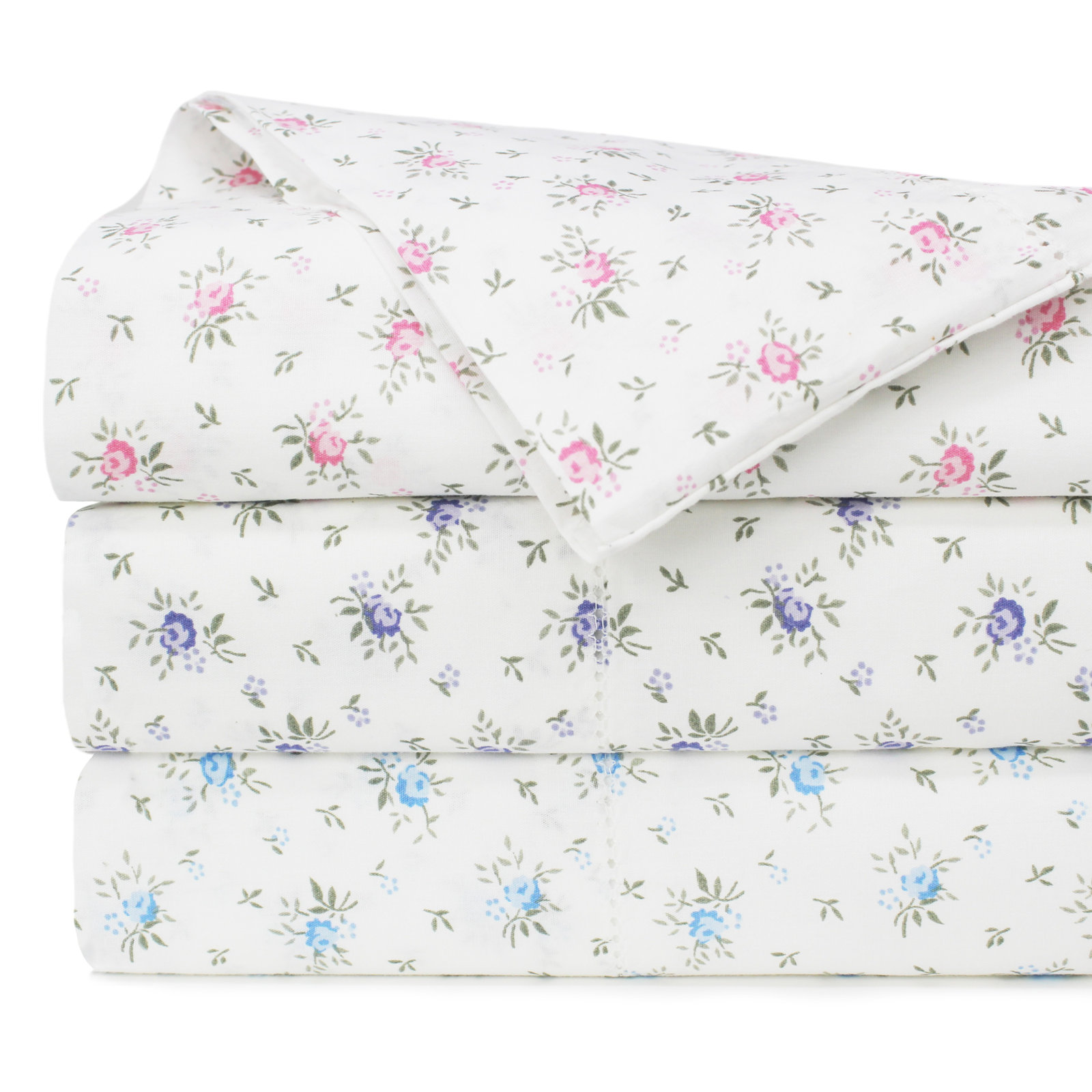Beford Lane 100% Cotton Percale Sheet Set, Queen, Purple