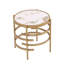 Petite table dorée, plateforme en pierre frittée, l 20,19 po x P 20,19 po, H 22,18 po, table de bout moderne distinctive et pratique en or, plateau, chic