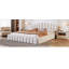 Tête de lit tapissier en velours pour grand lit, sans sommier tapissier, beige