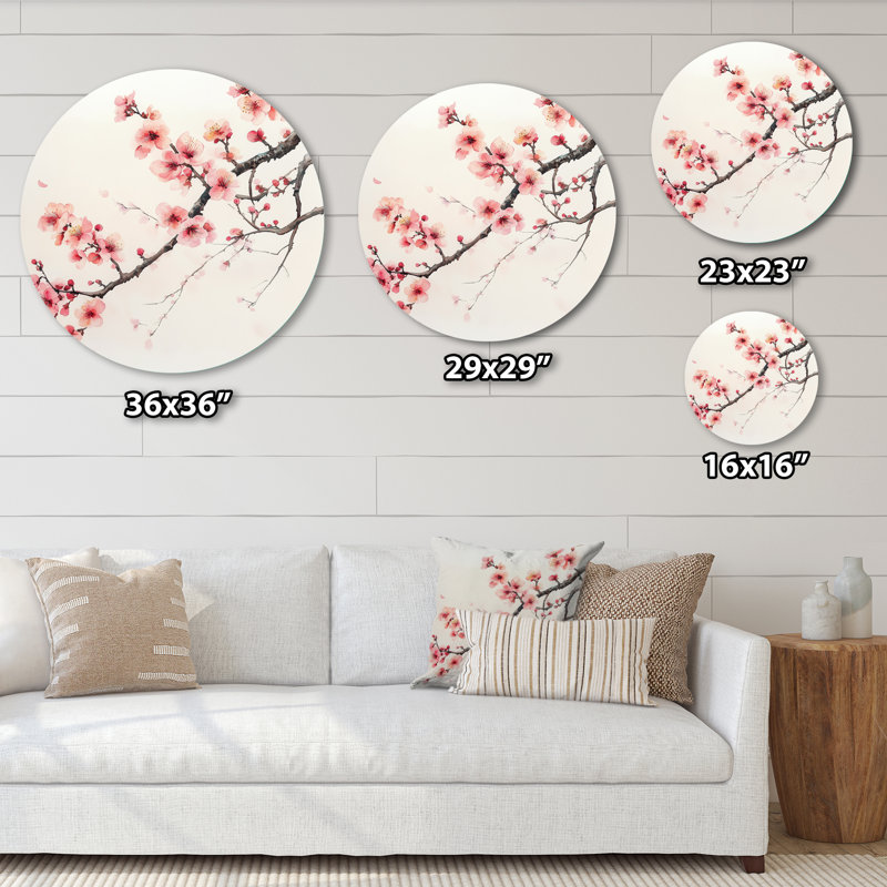 Décoration murale cerisier en fleurs - Fleur, L 36 po x H 36 po