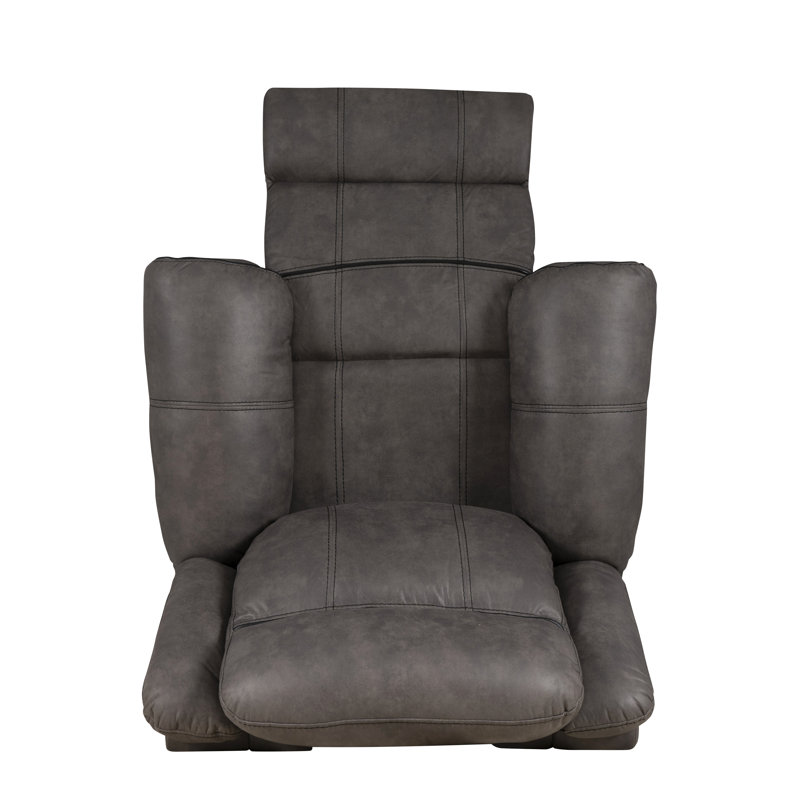 Precita Grey 42” Wide Classic and Breathable Faux Leather Manual Reclining Chair 