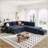 L-shaped Padded Modular Sofa with Storage Space-1036736731