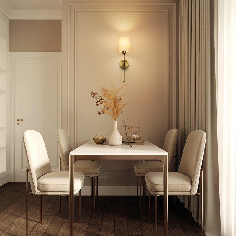 Battery Operated Wall Sconce Set Of 2,White, Gold