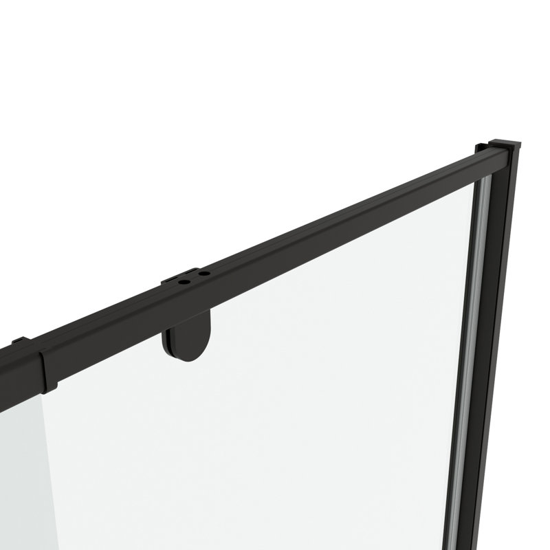 56-60" W X 71" H Pivot Shower Enclosure Door, 1/4" Tempered Glass, Matte Black, Left Right Universal, Easy Installation, Stainless Handle, Magnetic Shut, Leakage Design Swing 56 - 60" H, Reversible