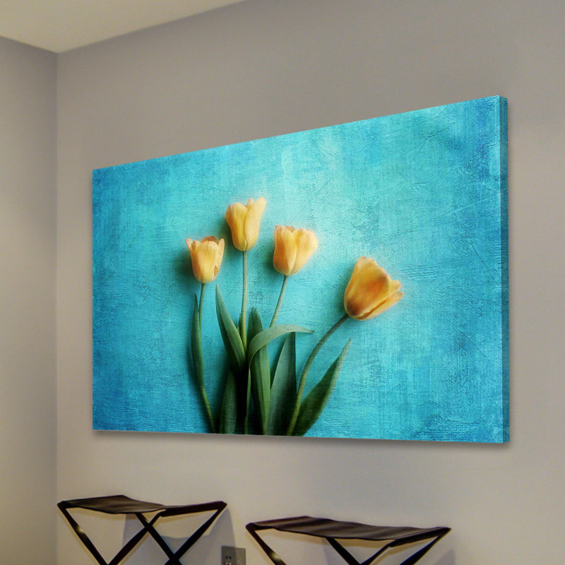 Yellow Tulips by Sylvia Cook - Wrapped Canvas Print, 51cm H x 76cm W x 4cm D