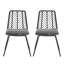 Chaise de patio, 2 pièces avec 2 coussins, gris