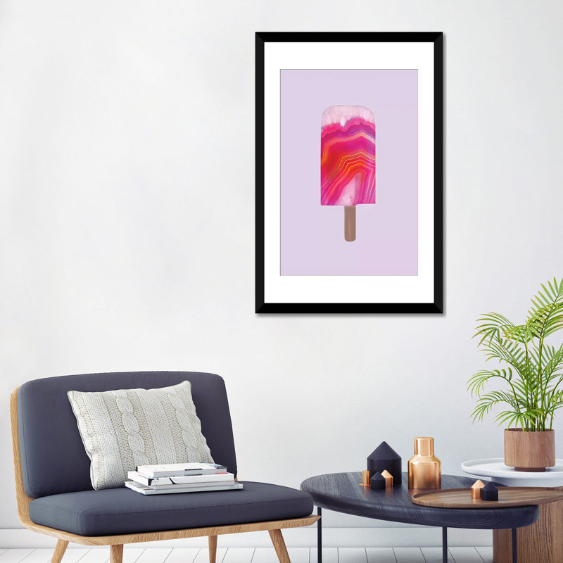 « agate popsicle », impression sur toile tendue, Papier d'art encadré noir, Blanc, H 32 po x l 24 po x P 1 po