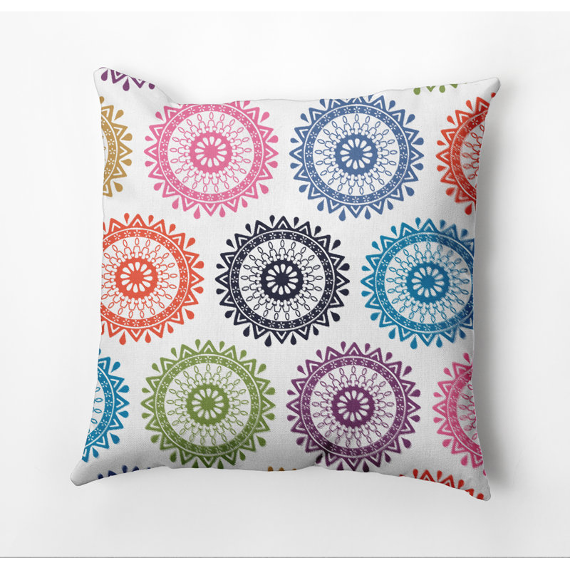 Housse de coussin d'extérieur carré Happy Hippy, Marine, H 16 po x l 16 po