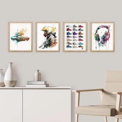 Collage d'écouteurs de sport avec 4 pièces encadrées